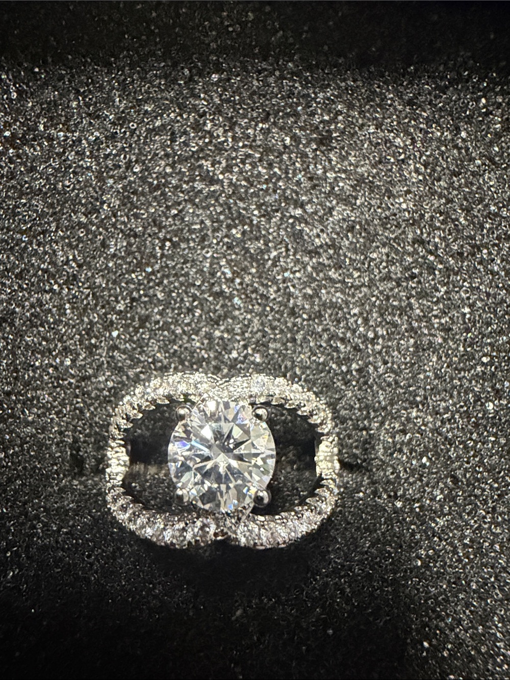 Classic White Gold Round Solitaire Halo Ring - Women Jewelry